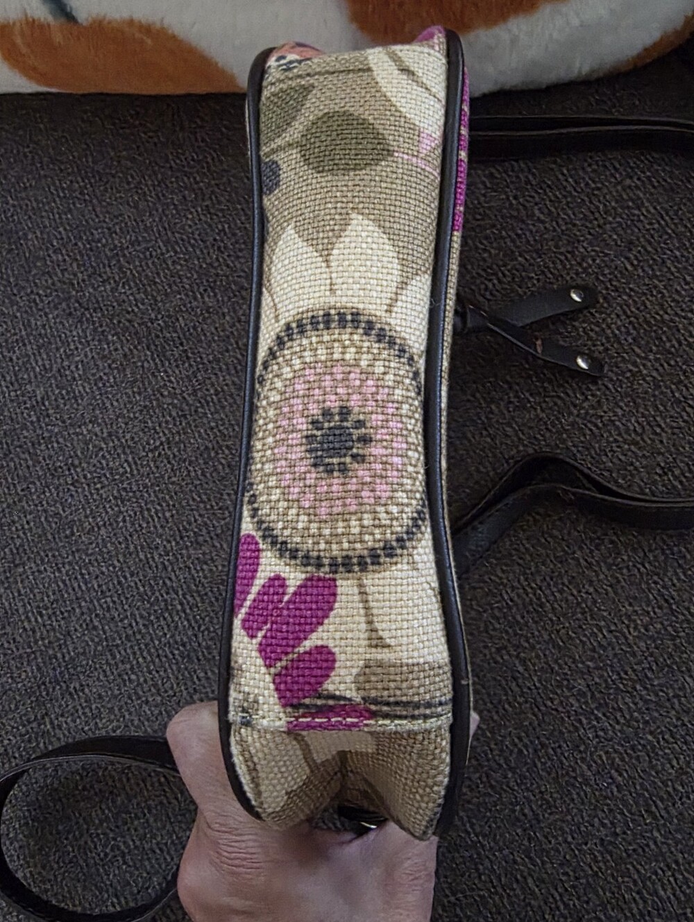 Spartina 449 Linen & Leather Crossbody Bag, Floral Print - Picture 8 of 11